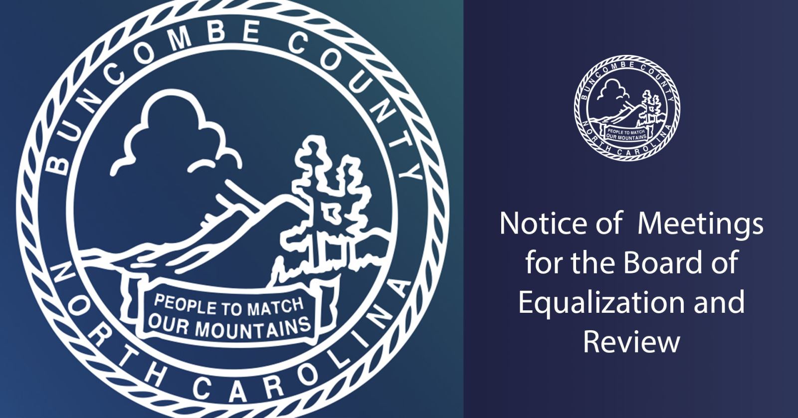 County Center Notice of Meetings for the Board of Equalization and Review